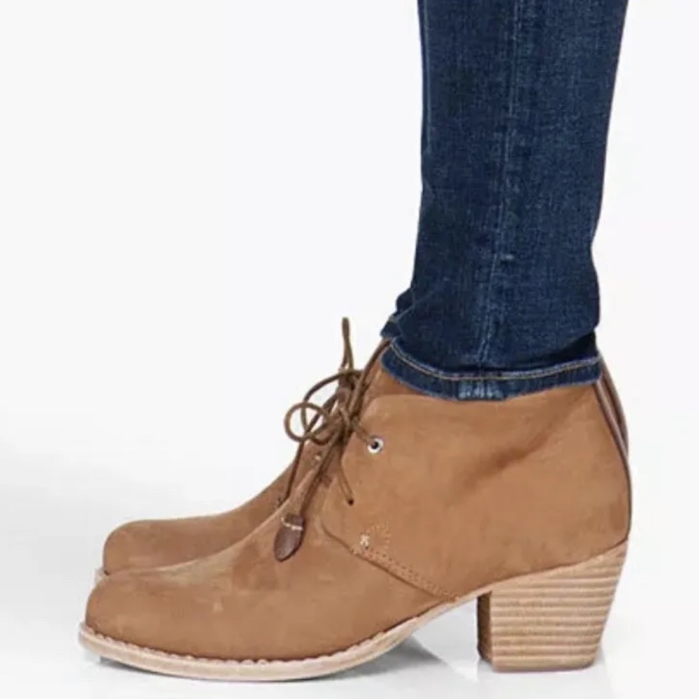 Rag & Bone NY Whiskey Tan Leather Ankle Heels Lace Up Boot, Sz 39.5 - 8.5
